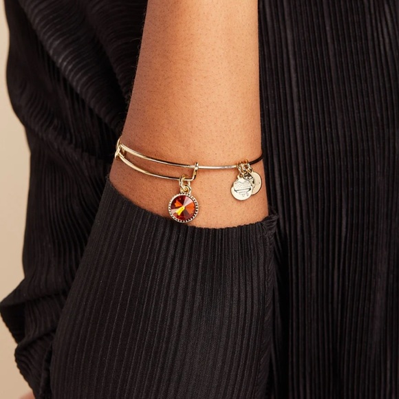 Alex and Ani Charm Bangle Bracelet November Topaz Birth Stone - Picture 2 of 6